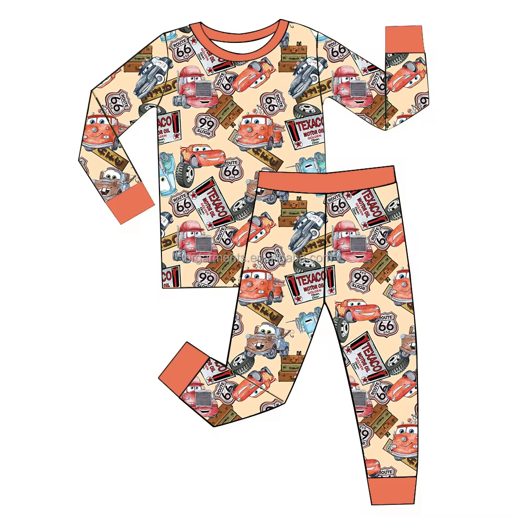 6.17 Cartoon Car Long Sleeve Boys Suit