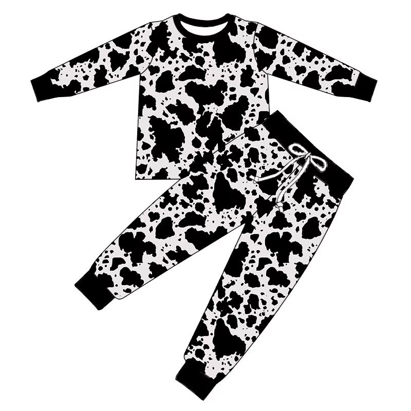 6.21 Cow Pattern Cartoon Long Sleeve Suit
