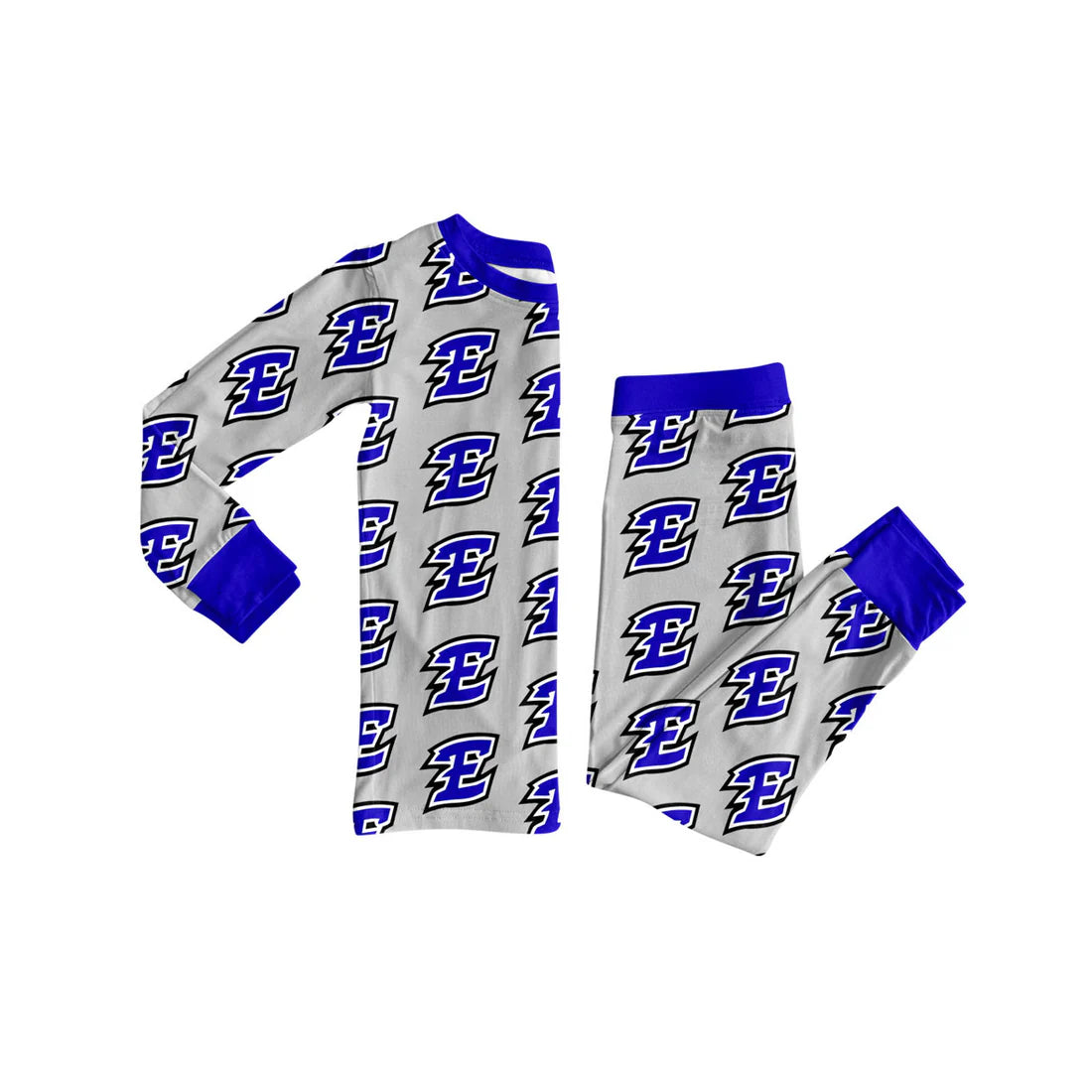 7.19Preorder (moq 5)Baby Grey E Team Leopard Plaid Top Pants Pajamas Sets