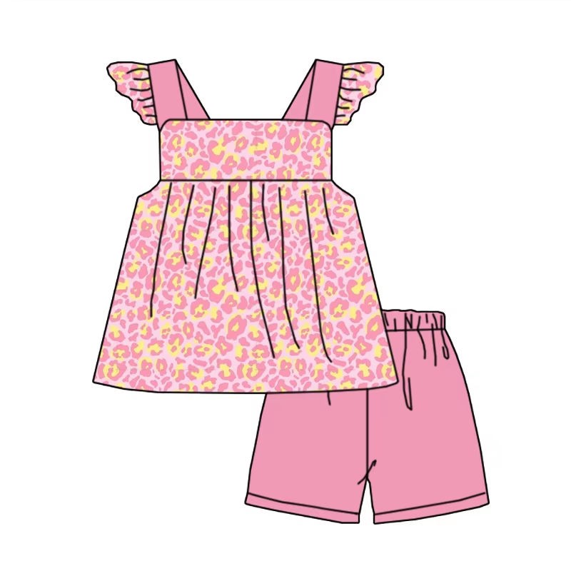 6.21 Pink Leopard Print Flying Sleeve Suit