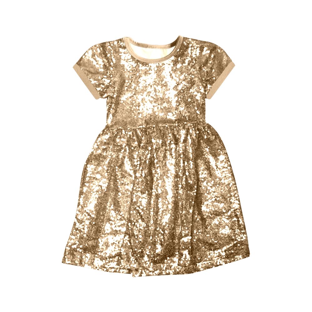 GSD0444 pre-order Girls gold sequins dress kids skirt