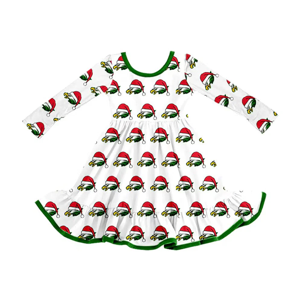 X8.14Christmas Ruffle Knee Length Dresses