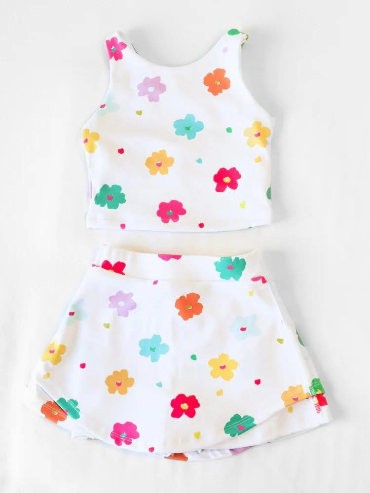 6.12 Flower summer short-sleeved suit