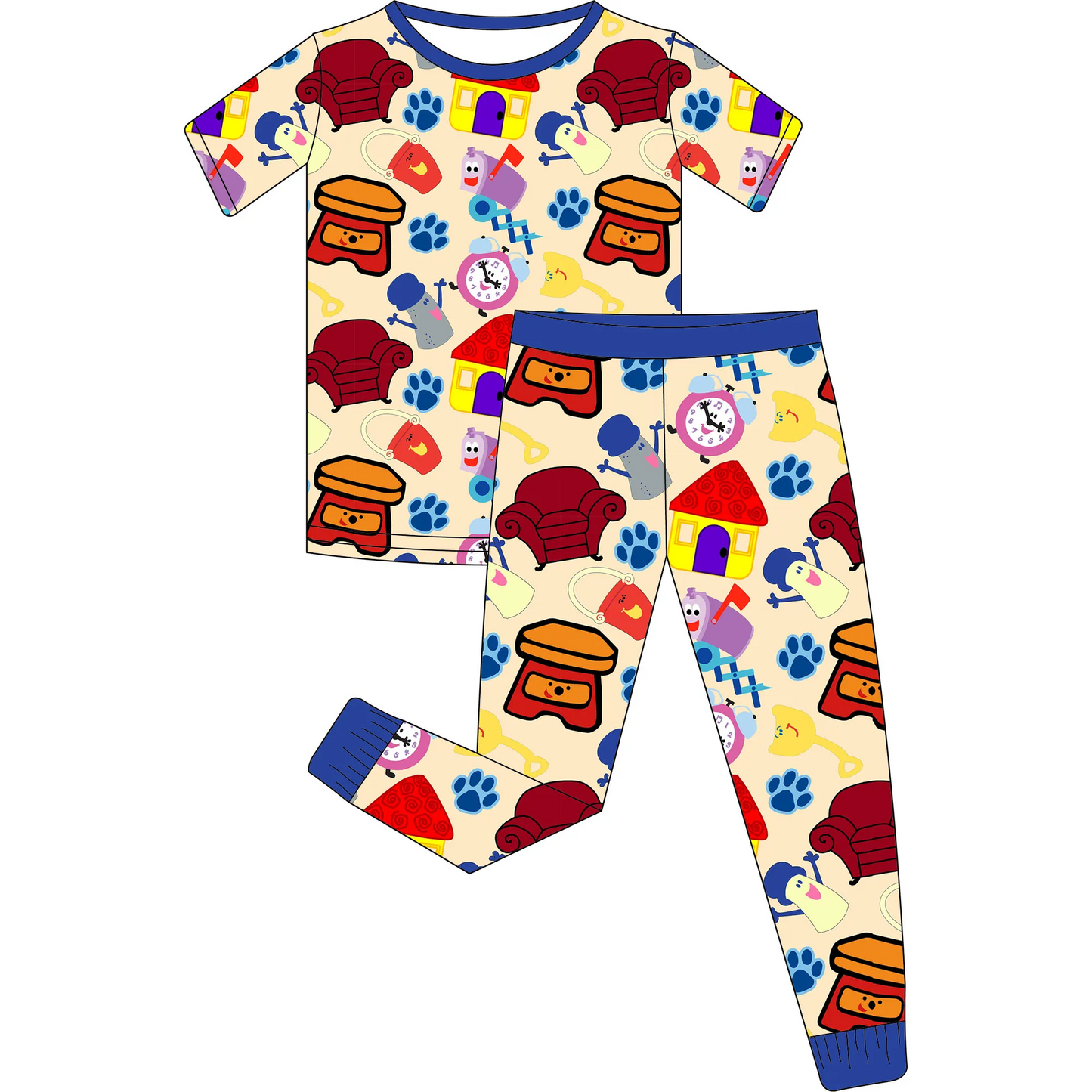 6.16 Cartoon sofa short-sleeved trousers suit