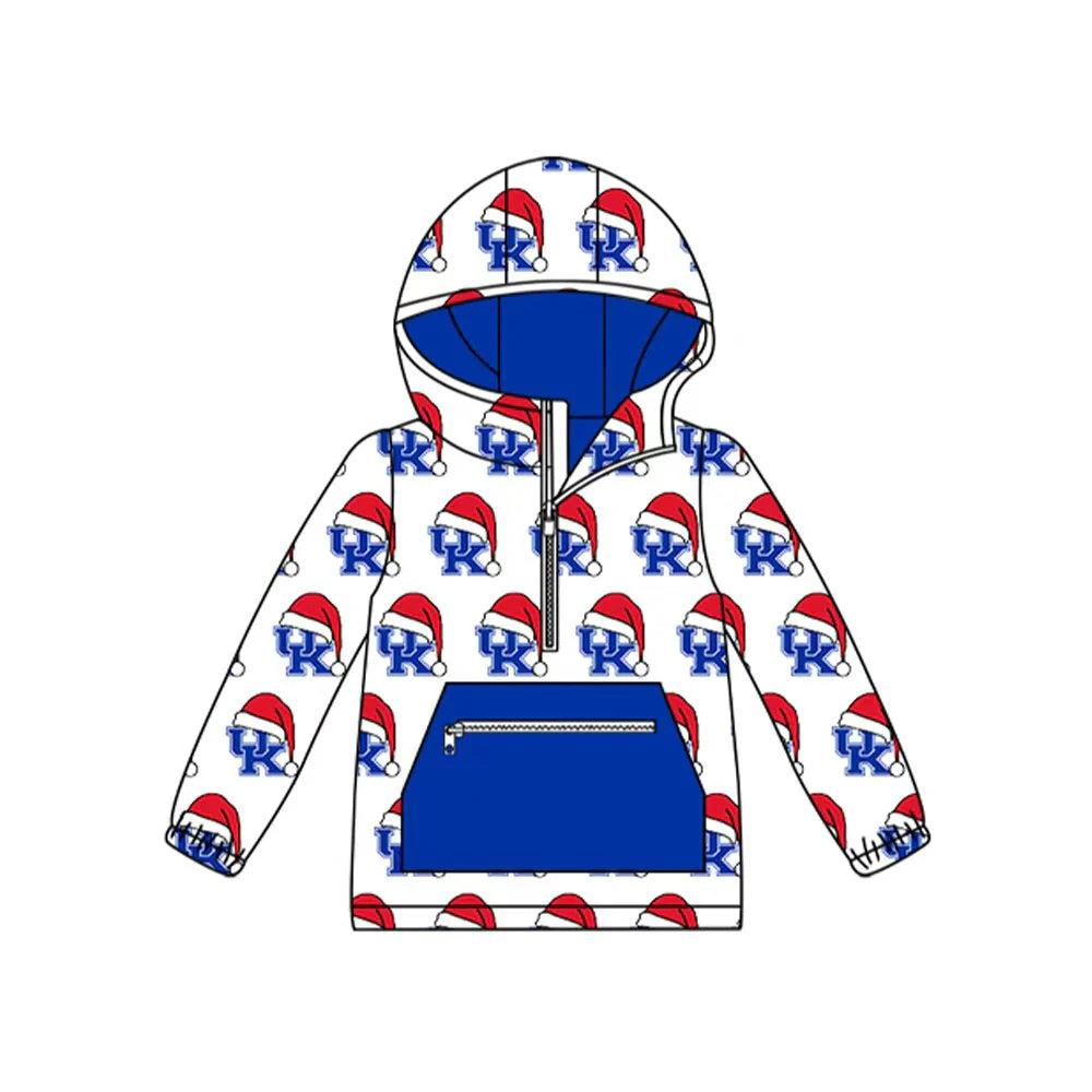 8.13Baby Kids UK Team Team Christmas Zip Hooded Pullovers Tops