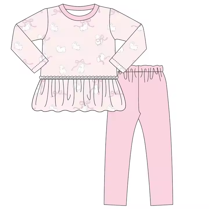 6.27 Pink Bow Girls Long Sleeve Suit