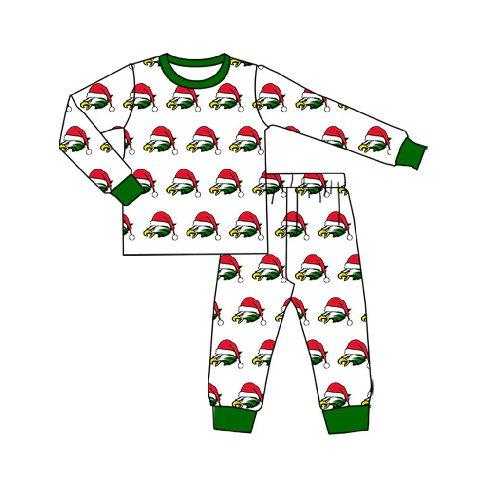 8.13Baby Kids Eagle Team Christmas Top Pants Lounge Wear Pajamas Sets