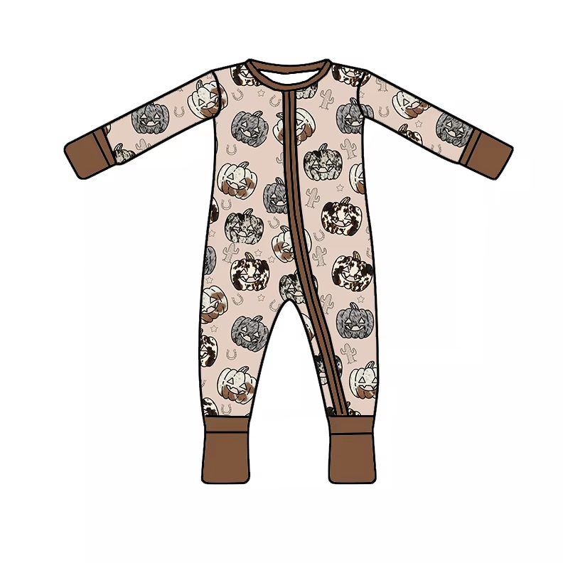 6.16 Halloween Brown Pumpkin Long Sleeve Toddler Clothes
