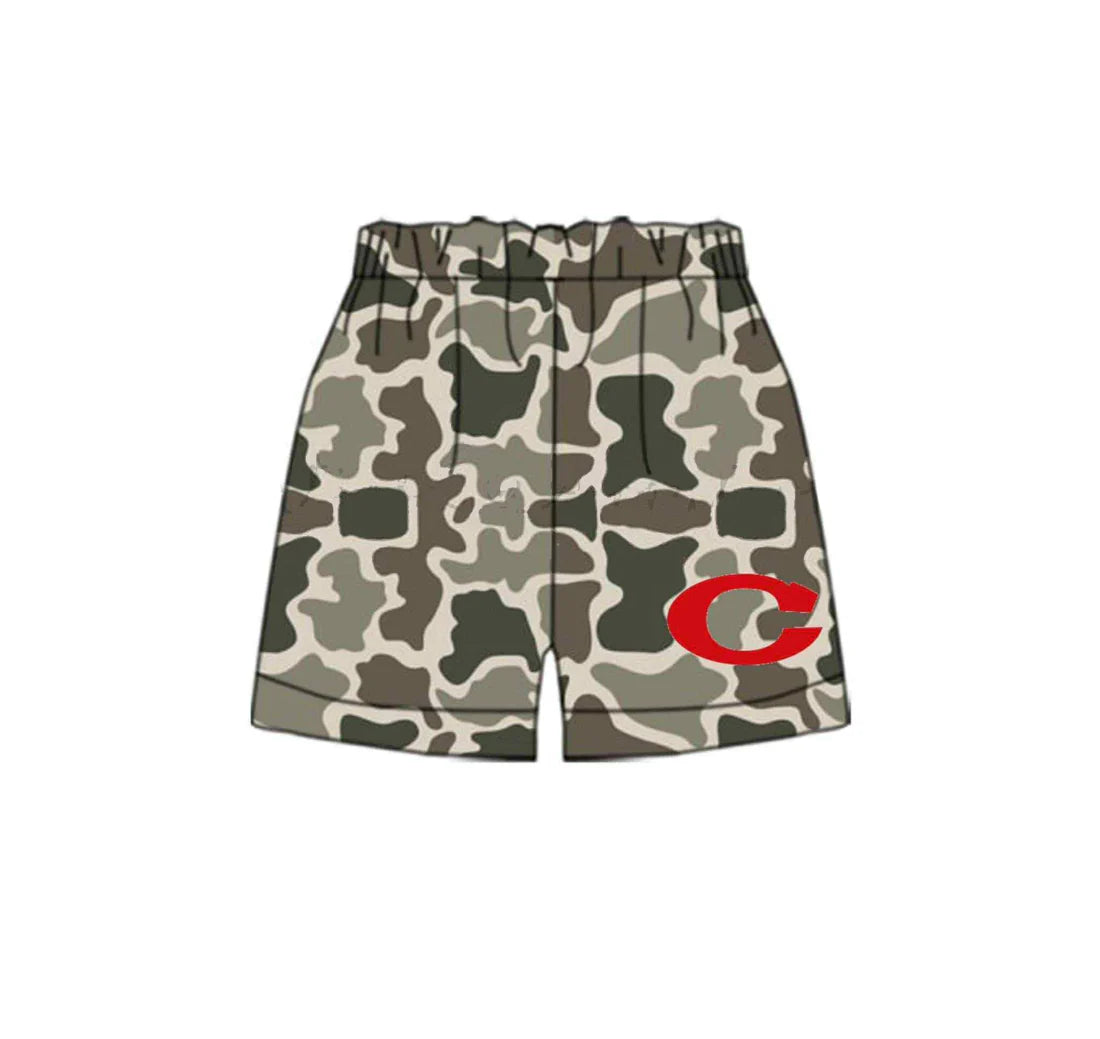 6.28Preorder(moq 5) Baby Boys Camouflage Red C Team Sports Shorts