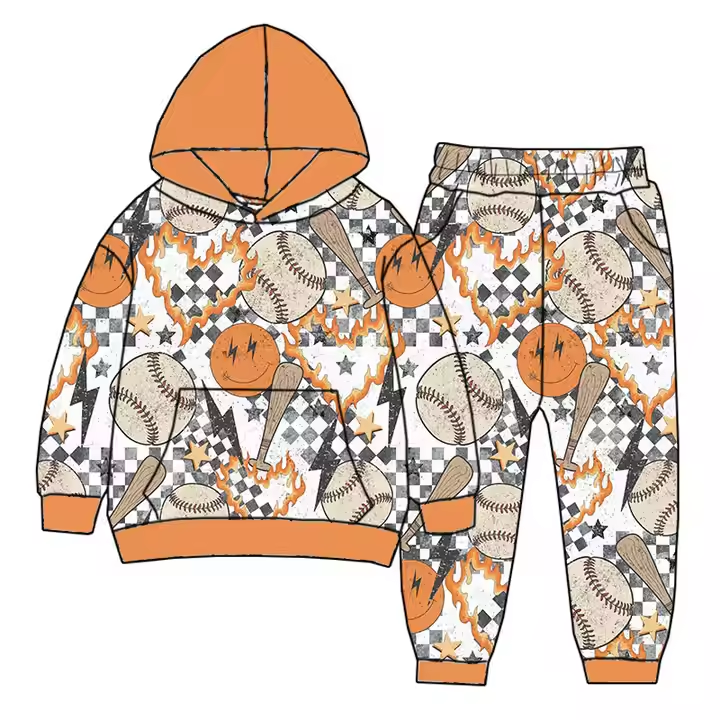 6.16 Boys Baseball Smiley Hooded Suit