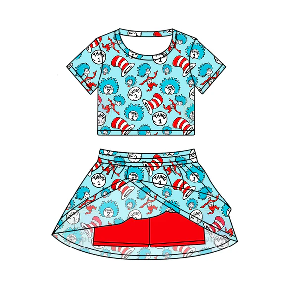 6.19 Christmas dr short-sleeved skirt suit