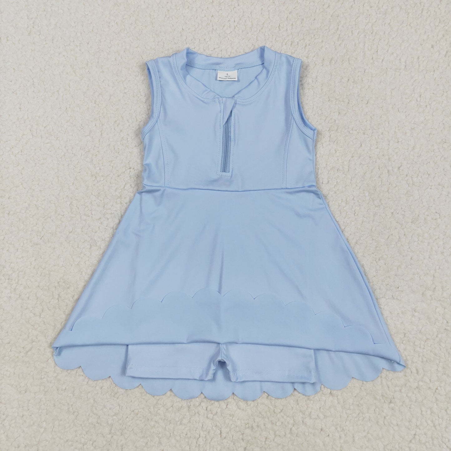 4.28 GSD2088 Solid color haze blue zipper yoga sleeveless dress