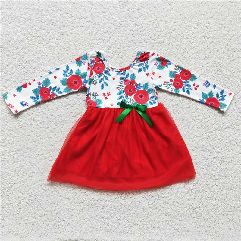 flower dress yarn girls skirt kids clothes