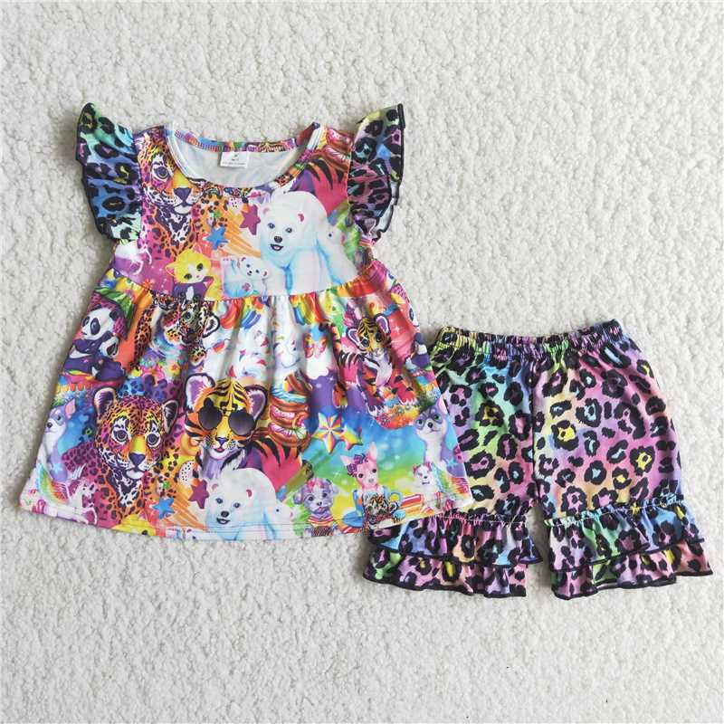 girls summer shorts sets shirt shorts 2pieces