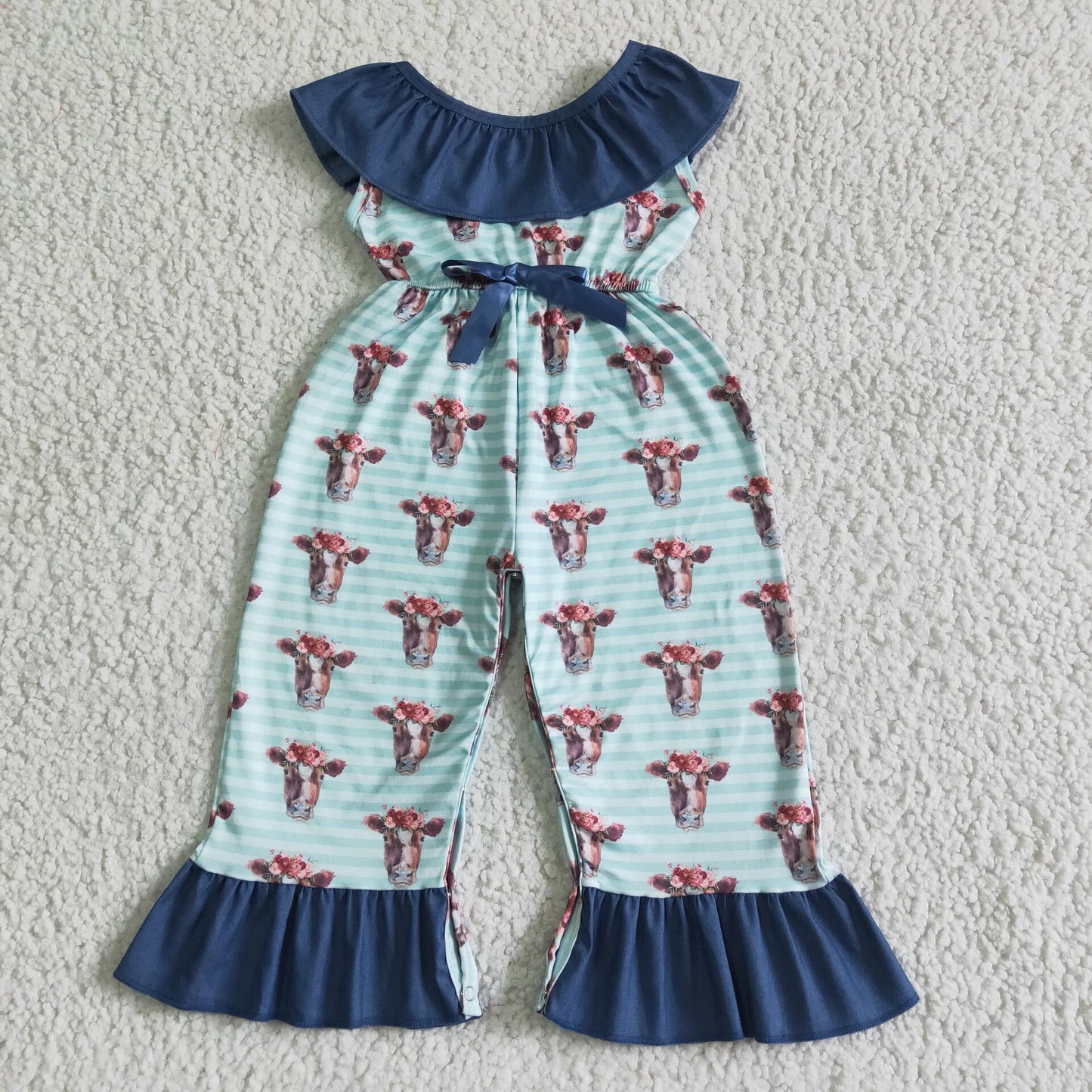 cow girls jumpsuits kids romper kids clothes