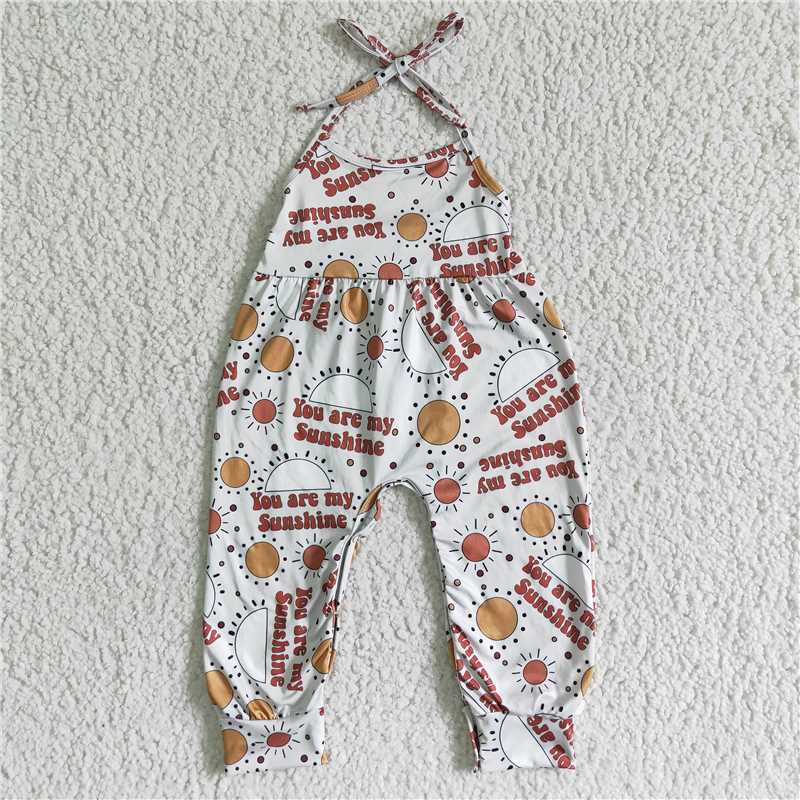 4.15“you are my sunshine” girls jumpsuits kids romper