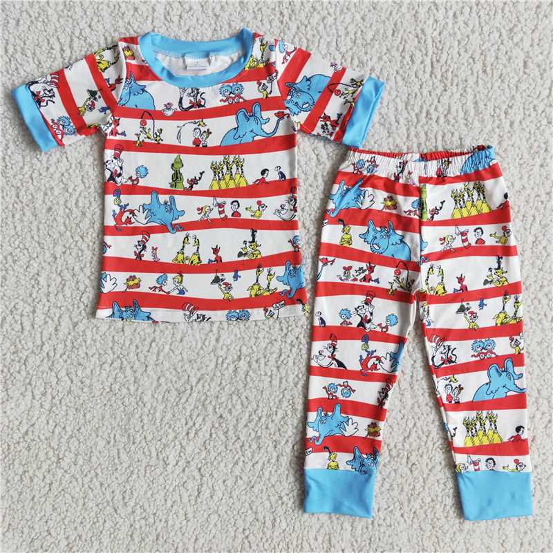 boys outfits dr,seuss pajamas kids clothes