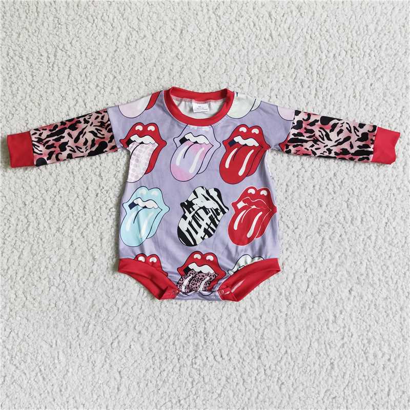 rolling stones bubble long sleeve baby romper