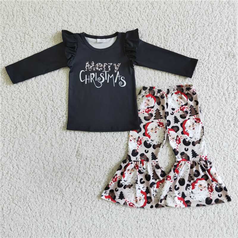 Merry Christmas Santa Claus girls outfits 2 pieces fall winter sets