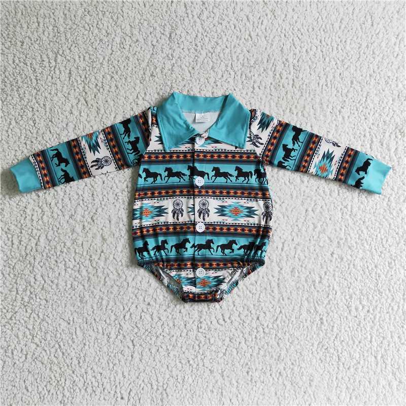 4.19western bubble long sleeve baby romper