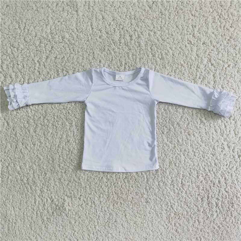 4.17white girls long sleeve shirt cotton tops