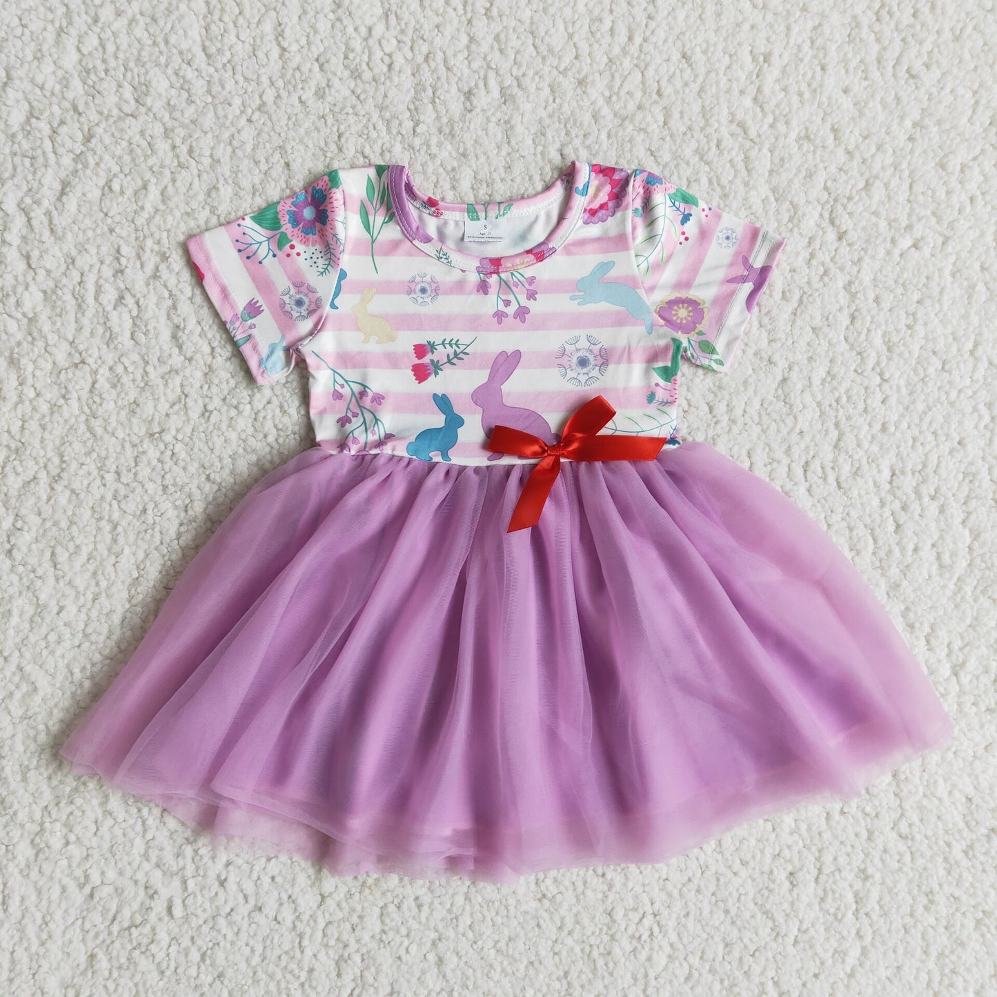 bunny girls dress rabbit easter skirt with yarn