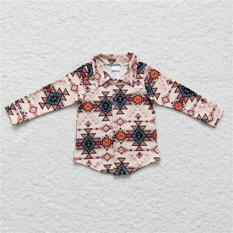 4.17western shirt boys long sleeve tops button kids cardigan