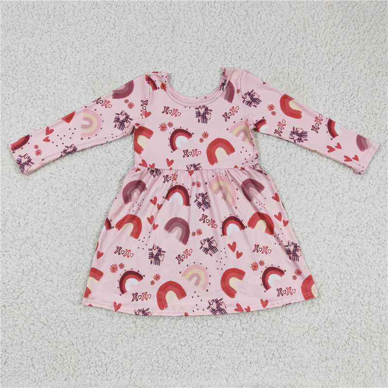 4.16xoxo rainbow heart Valentine's Day skirt girls dress