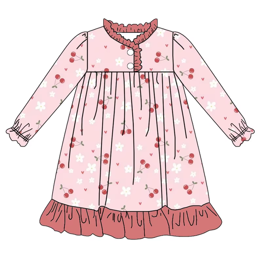 6.17 Snowflake Button Long Sleeve Dress