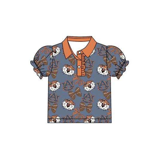 7.30Preorder(moq 5)Baby Girls AU Tiger Team Short Sleeve Tee Pullovers Polo Shirts Tops