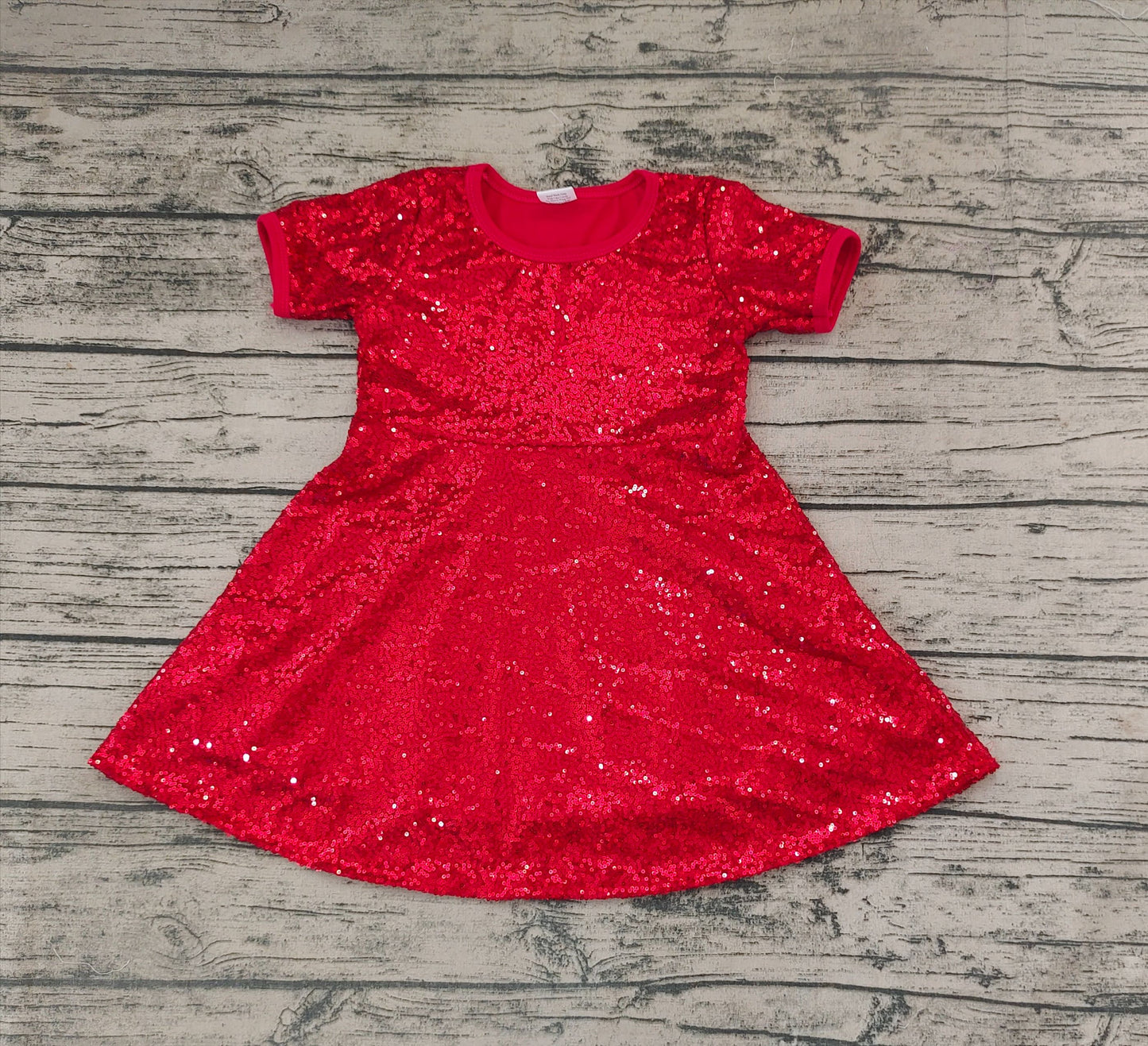 GSD0446 pre-order Girls red sequins dress kids skirt