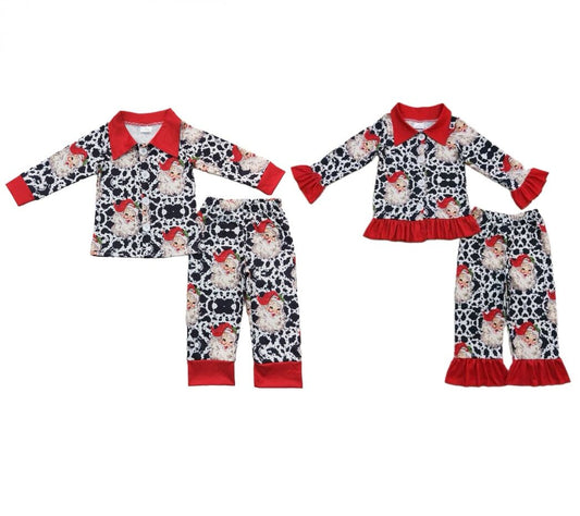 christmas pajamas suit boys match girls fall winter sets long sleeve pants santa outfits