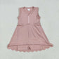 5.7  GSD2086 Pure pink zippered yoga sleeveless dress