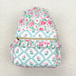 BA0100 Pink flower light blue backpack