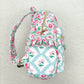 BA0100 Pink flower light blue backpack