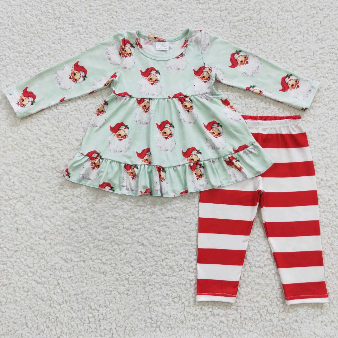 Christmas Santa Claus girls outfits dress pants 2 pieces sets