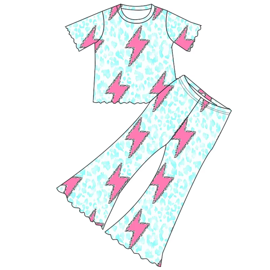 6.18 Lightning Blue Short Sleeve Pants Suit