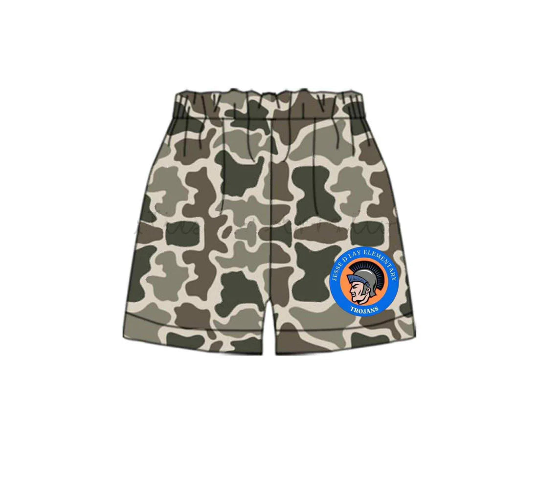 6.28Preorder(moq 5) Baby Boys Camouflage Trojans Team Sports Shorts