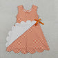 3.30 GSD3428 Baby Girls Orange Checked Yoga Active Scallop Shorts Knee Length Dresses（副本）