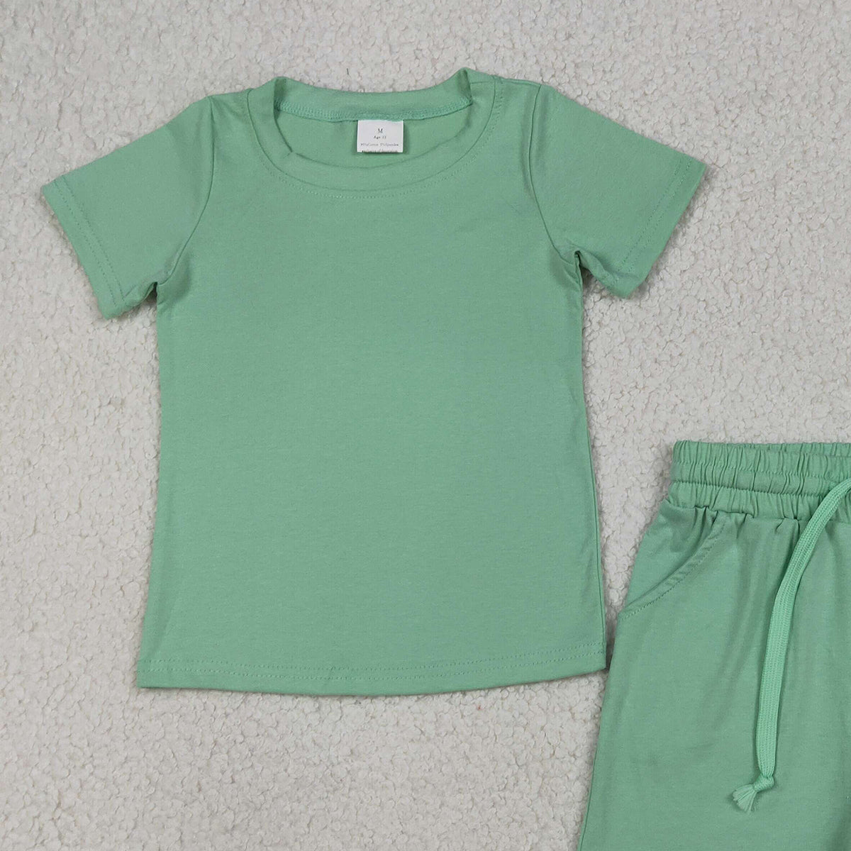 BSSO1886 Baby Boys Green Short Sleeve Shirts Top Pockets Shorts Clothes Sets