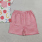 3.28 BSSO1913 Baby Boys Apples ABC Pocket Button Top Checked Shorts Back to School Sets