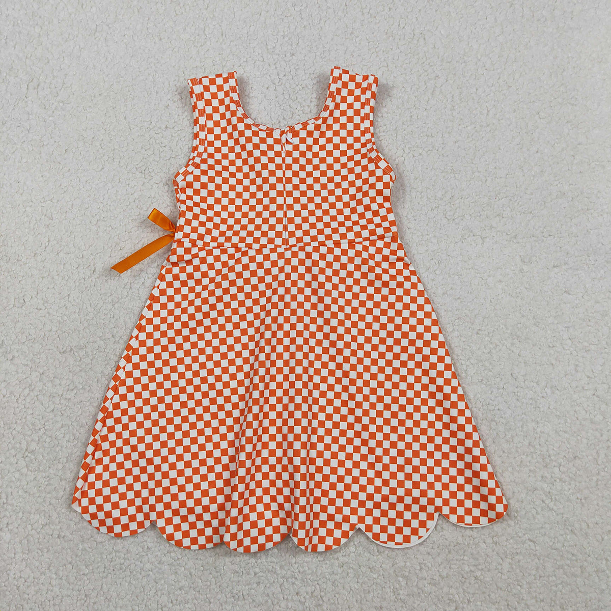 3.30 GSD3428 Baby Girls Orange Checked Yoga Active Scallop Shorts Knee Length Dresses（副本）