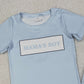 3.31 BSSO1876 Baby Mama's Boy Light Blue Shirt Top Stripe Shorts Clothes Set