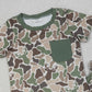 4.1 BSSO1792 Baby Boys Southern Green Deer Camo Pocket Top Shorts Hunting Clothes Sets