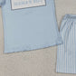 3.31 BSSO1876 Baby Mama's Boy Light Blue Shirt Top Stripe Shorts Clothes Set