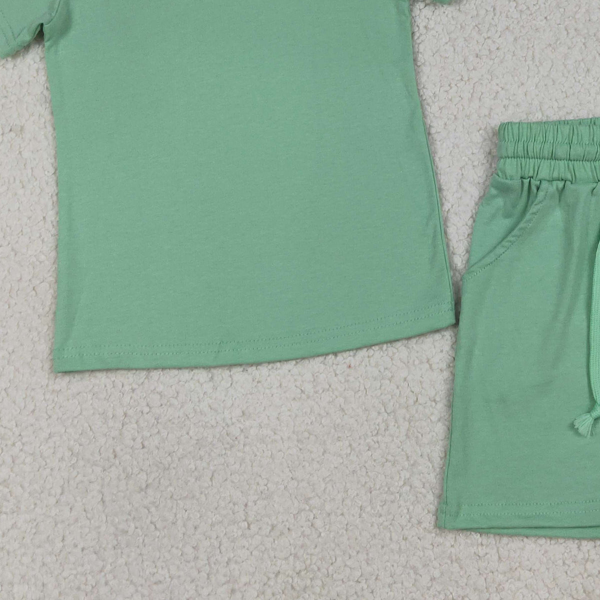 BSSO1886 Baby Boys Green Short Sleeve Shirts Top Pockets Shorts Clothes Sets