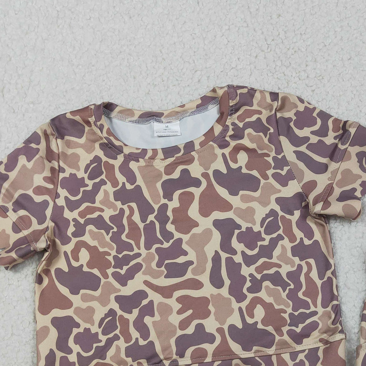 3.30 GSSO3227 Baby Girls Southern Khaki Camo Top Shorts Scallop Clothes Sets