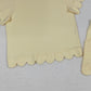 3.31 GSSO3203 Adult Women Yellow Shorts Sleeve Shirts Top Short Scallop Clothes Sets