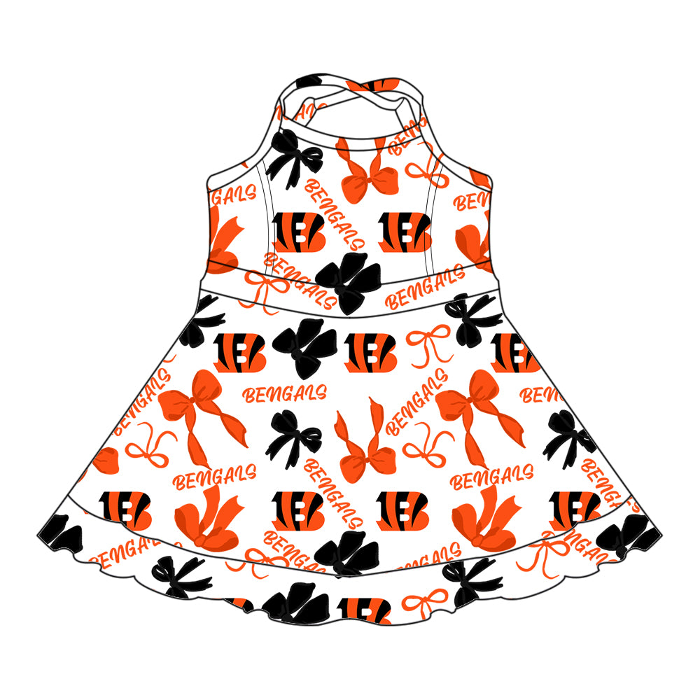 6.11 Letter Orange Suspender Dress