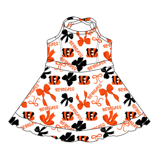 6.11 Letter Orange Suspender Dress